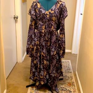 Walter Baker Handkerchief Hem Paisley Dress